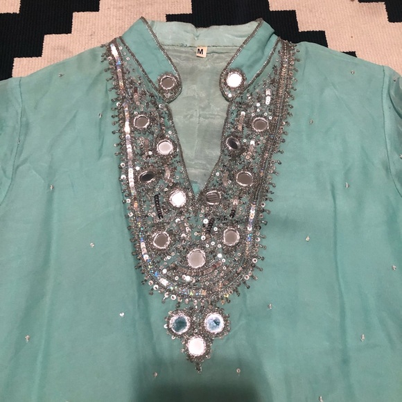 Pakistani salwar kameez with mirror work - Picture 8 of 13